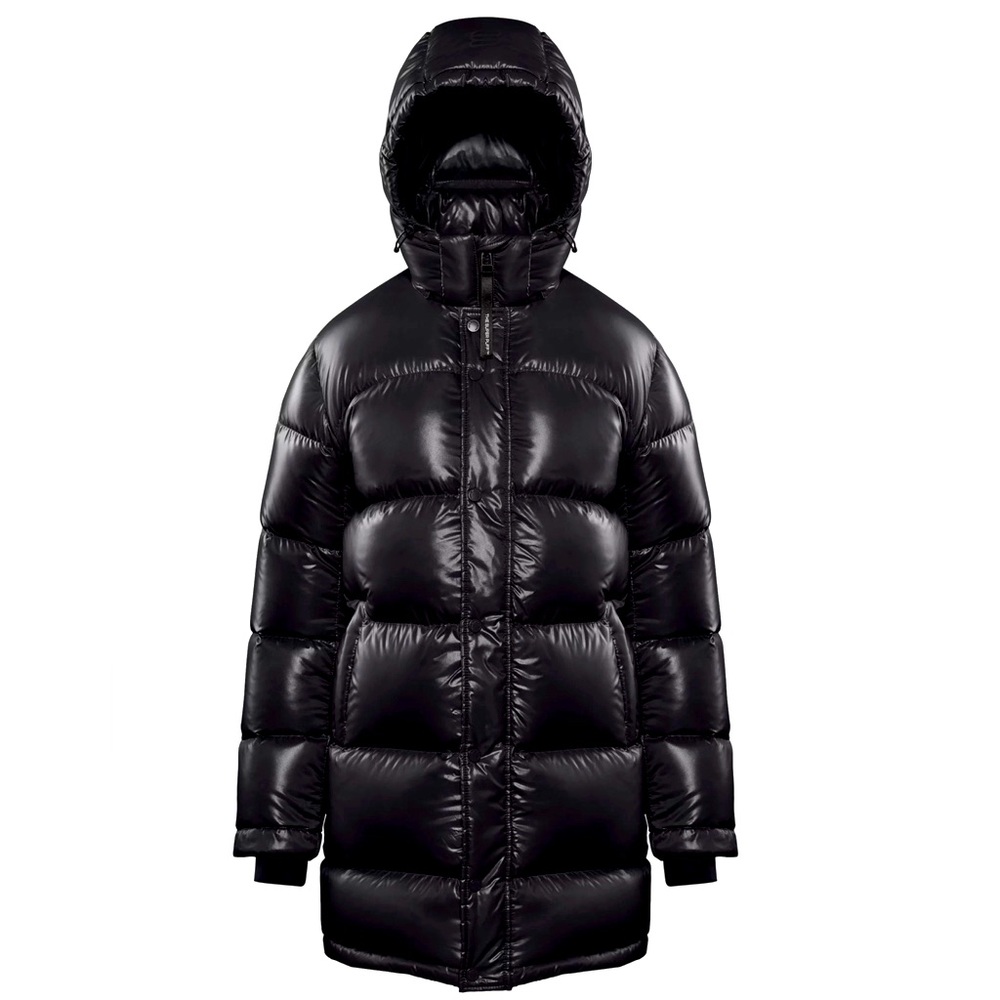 ARITZIA The Super Puff Coat Mid in Black Gloss